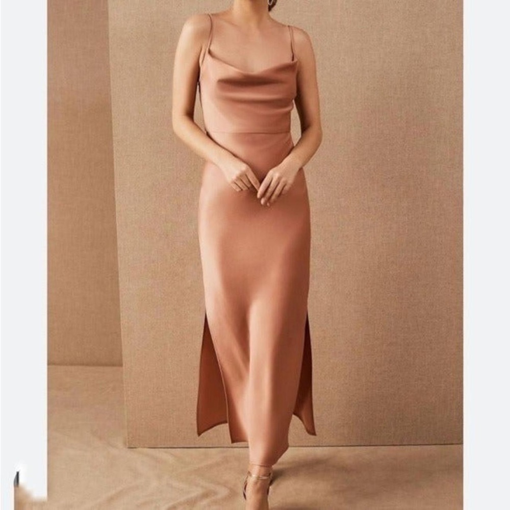 Cali Satin Charmeuse Midi Slip Dress